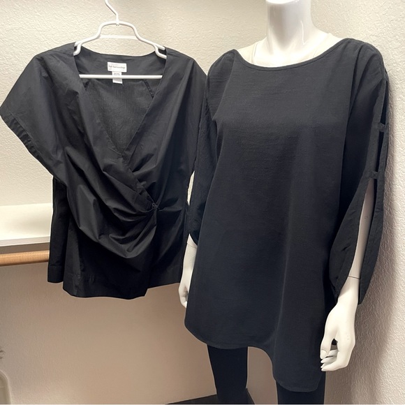 Soft Surroundings Two Blouse Bundle Fitted and Relaxed, Cotton in Black | Sz L - Picture 6 of 11